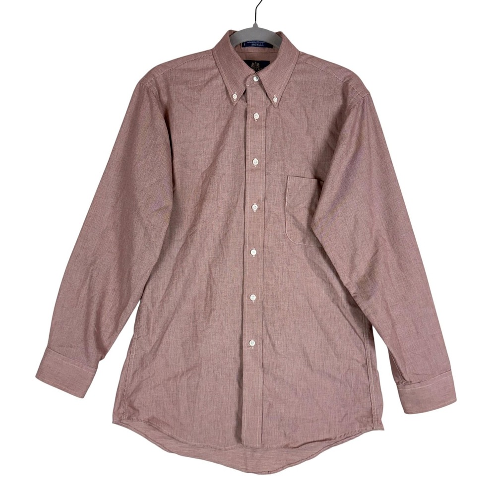 Stafford Dress Shirt Mens 15 32/33‎ Red Check Button Down Wrinkle Free Classic